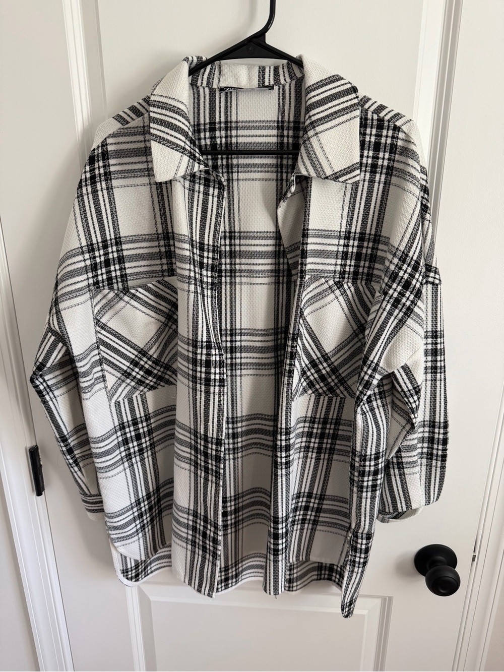 Zara Black & White Plaid Shacket